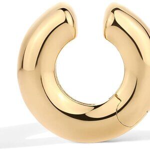 Bold 14K Gold Plated Chunky Hinged Ear Cuffs for Women, No Piercing, Stackable